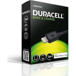 Καλώδιο δεδομένων Duracell Usb to Lightning 1m - Black