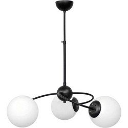 Heronia Lighting Top/3L Κρεμαστό Φωτιστικό Οροφής Μπάλα Τρίφωτο E27 Μαύρο 01-0309