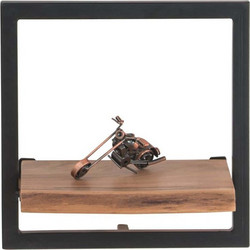 LIZARD Frame Ράφι Μέταλλο Βαφή Μαύρο, Ξύλο Ακακία Φυσικό 35x25x35cm Woodwell ΕΑ7070,5 - Woodwell