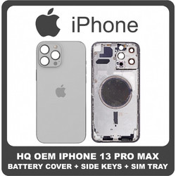 Συμβατό Για Apple iPhone 13 Pro Max (A2643, A2484, A2641) EU Version Rear Back Battery Cover Middle Frame- Housing Πίσω Κάλυμμα Καπάκι Πλάτη Μπαταρίας - Σασί + Side Keys Πλαϊνά πλήκτρα + Sim Tray