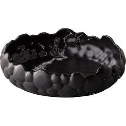 Πιάτο βαθύ Stoneware BUBBLE φ20xΥ5 5cm μαύρο RAW Σετ 6 c430774