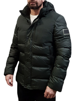 Biston Ανδρικό Μπουφάν Χειμωνιάτικο Puffer Χακί 48-201-024