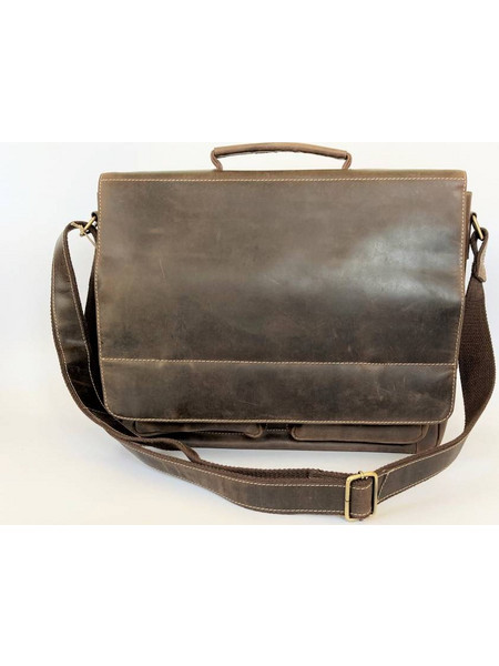 DOMLEATHERS DOMLEATHERS CASUAL ΔΕΡΜΑΤΙΝΟΣ ΧΑΡΤΟΦΥΛΑΚΑΣ ΩΜΟΥ DCL180 ΚΑΦΕ VINTAGE
