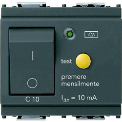 Διακόπτης ΜΤ με Ρελλέ 1P+N C10 RCBO 10mA Γκρί Idea