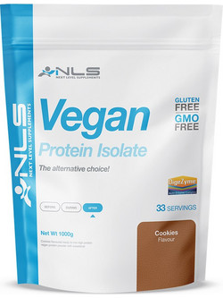 NLS Vegan Isolate Cookies Φυτική Πρωτεΐνη Γράμμωσης Χωρίς Γλουτένη 1kg