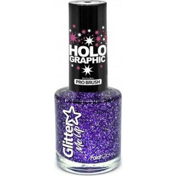 PaintGlow Holographic Me Up Purple Glitter Βερνίκι Νυχιών 10ml