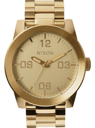 Nixon Corporal Ανδρικό Ρολόι με Χρυσό Μεταλλικό Μπρασελέ A346-502-00