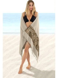 Guy Laroche Pestemal 16 Πετσέτα Παρεό Θαλάσσης Μπεζ 90x170cm