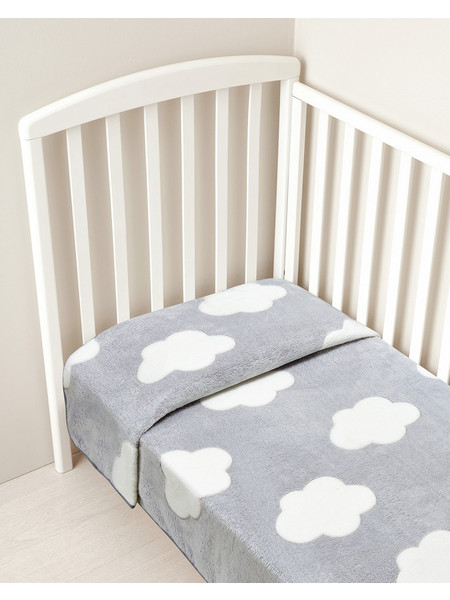 Prenatal Clouds Κουβέρτα Κούνιας Βελουτέ 110x140 Γκρι