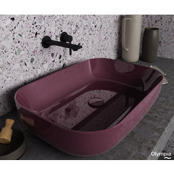 Olympia Metamorfosis 42600 Επικαθήμενος Νιπτήρας Μπάνιου Πορσελάνης 60x42cm Μπορντό 60113