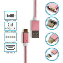 Μαγνητικό Καλώδιο Φόρτισης-Δεδομένων Micro usb ροζ