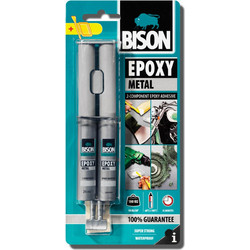 Bison Εποξική Κόλλα Bison Σε Σύριγγα Μεταλλικό Χρώμα 24ml