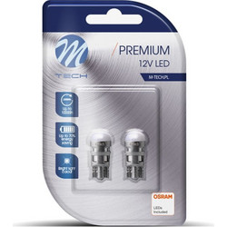 M-tech W5W / T10 LED Λευκό 1 SMD 12V 2τμχ