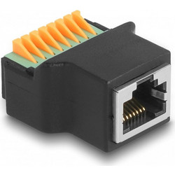 DELOCK adapter RJ45 σε 8 pin terminal block 66948, 2.54 mm pitch , μαύρο