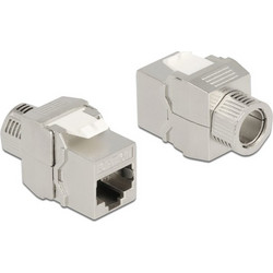 DELOCK keystone module RJ45 σε LSA 87032, Cat.6A, ασημί