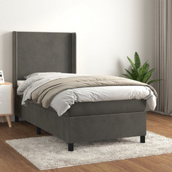 vidaXL Κρεβάτι Boxspring με Στρώμα Σκούρο Γκρι 80x200cm 3132526