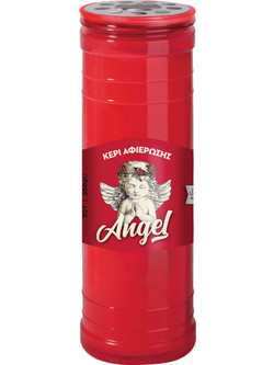 Κερί αφιέρωσης Angel 50Τ 5 ημερών 6x19cm κόκκινο
