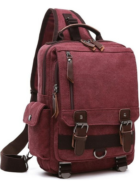 Outdoor Travel Messenger Canvas Chest Bag, Color: Red (OEM)