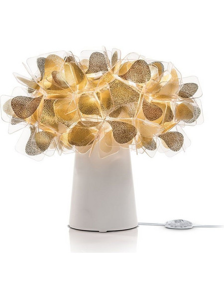 Επιτραπέζιο Φωτιστικό Clizia Mama Non Mama E14 6W 25x27cm Gold-White Slamp Cristalflex