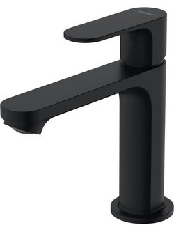 72517670 Rebris S Hansgrohe Μοντέρνα Μπαταρία Νιπτήρος Μπάνιου Μαύρη Ματ με Βαλβίδα