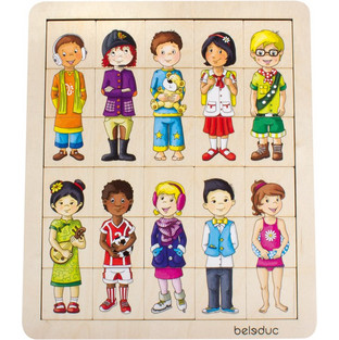 Παιδικό Puzzle Beleduc Ξύλινο Match & Mix Kids 30 Κομμάτια