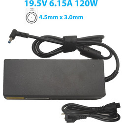 Φορτιστής Laptop 120W 19.5V 6.15A για HP με Ενσωματωμένο Καλώδιο Τροφοδοσίας TAC104