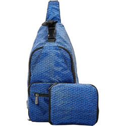 Eco Chic Disrupted Cubes Cross Body Σχολική Τσάντα Πλάτης Γυμνασίου - Λυκείου Navy Μπλε E-I06NY