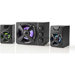 Nedis GSPR31021BK Ηχεία Υπολογιστή 2.1 11W με RGB Φωτισμό Black