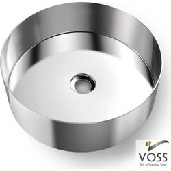Voss Milo Επικαθήμενος Νιπτήρας Μπάνιου Στρογγυλός Inox 35cm Ασημί 519-V1033-111