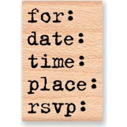 DIY Ξύλινη Σφραγίδα Πρόσκλησης For: Date: Time: Place: 9,5Xx4,5cm