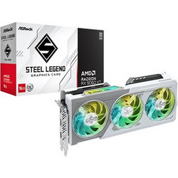ASRock Radeon RX 9060 XT 16GB GDDR6 Steel Legend OC, 128-Bit, HDMI, DP, White (90-GA5JZZ-00UANF)
