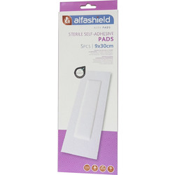 Alfashield Alfa Pads Αποστειρωμένα Αυτοκόλλητα Επιθέματα 9x30cm 5τμχ