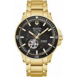Bulova Marine Star Ανδρικό Ρολόι Αυτόματο με Χρυσό Μεταλλικό Μπρασελέ 97A174