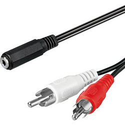 Αντάπτορας GOOBAY 50442 3.5mm θηλυκό σε 2x RCA αρσενικό μήκους 1.4m - 50442