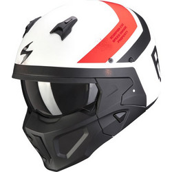 Scorpion Covert-X T-rust Matt White / Red Κράνος Μηχανής Crossover / Modular 1450gr