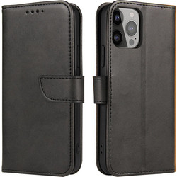 Magnet Case case for Vivo X80 Pro flip cover wallet stand black