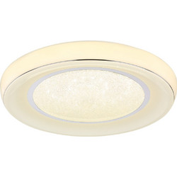 Φωτιστικό Σαλονιού Πλαφονιέρα Mickey LED 30W 2600Lm Μέταλλο Λευκό Πλαστικό Κρύσταλλο Διάφανο
