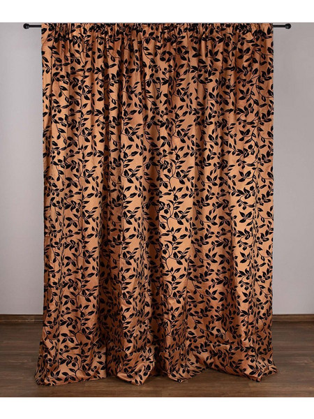 Silk Fashion Κουρτίνα Floral με Τρέσα 300x275 081 Χρυσή