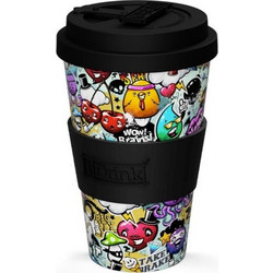iDrink Ποτήρι Καφέ Bamboo με Καπάκι Urban 435ml ID5019
