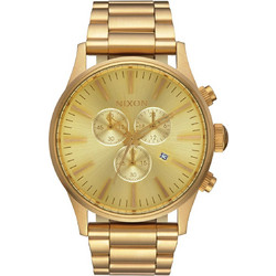 Nixon Sentry Ανδρικό Ρολόι Χρονογράφος με Χρυσό Μεταλλικό Μπρασελέ A386-502-00
