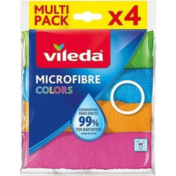 Vileda Μicrofibre Colours Πετσέτα Μικροϊνών Γενικής Χρήσης, 4τεμ