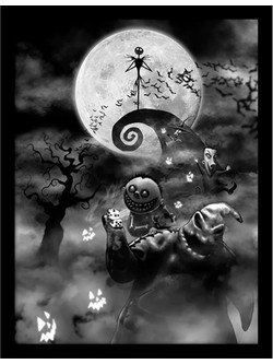 Nightmare Before Christmas (Oogie Boogie Trouble) Wooden Framed Print (30x40) - FP11923P