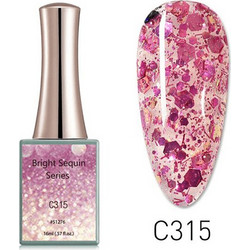 Canni Bright Sequin C315 Glitter Ημιμόνιμο Βερνίκι Νυχιών 16ml