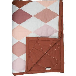 Fabelab Patchwork Diamond Mix Κουβέρτα Κούνιας Βαμβακερή 110x140 Καφέ