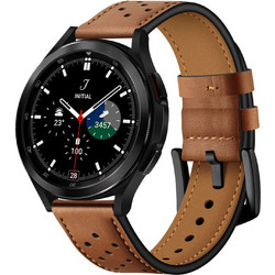 Tech-Protect Leather Λουράκι Δερμάτινο Brown (Galaxy Watch4 / Watch4 Classic)