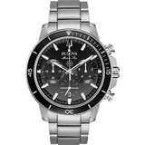 Bulova Marine Star Ανδρικό Ρολόι Χρονογράφος με Ασημί Μεταλλικό Μπρασελέ 96B272