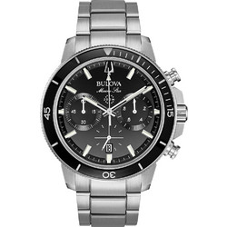 Bulova Marine Star Ανδρικό Ρολόι Χρονογράφος με Ασημί Μεταλλικό Μπρασελέ 96B272