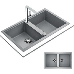 Teka Nova 90 B-TG 2B Ένθετος Νεροχύτης Γρανίτη Stone Grey 86x51cm