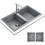 Teka Nova 90 B-TG 2B Ένθετος Νεροχύτης Γρανίτη Stone Grey 86x51cm