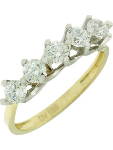 Million Diamonds Γυναικείο Δαχτυλίδι Σειρέ Μισόβερο από Χρυσό 14K με Ζιργκόν RZ18459